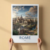 Rome Poster - Italy Travel Art - Grand Roman Architecture Wall Decor
