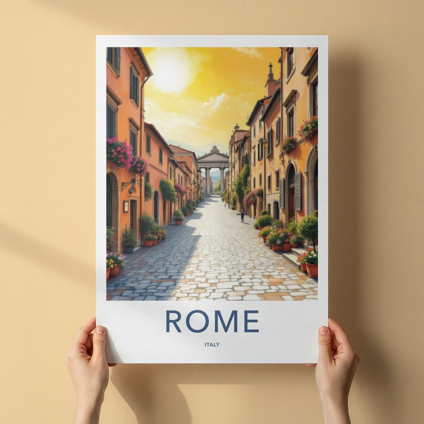 Rome Poster - Italy Travel Art - Historic Archway Passage Home Decor