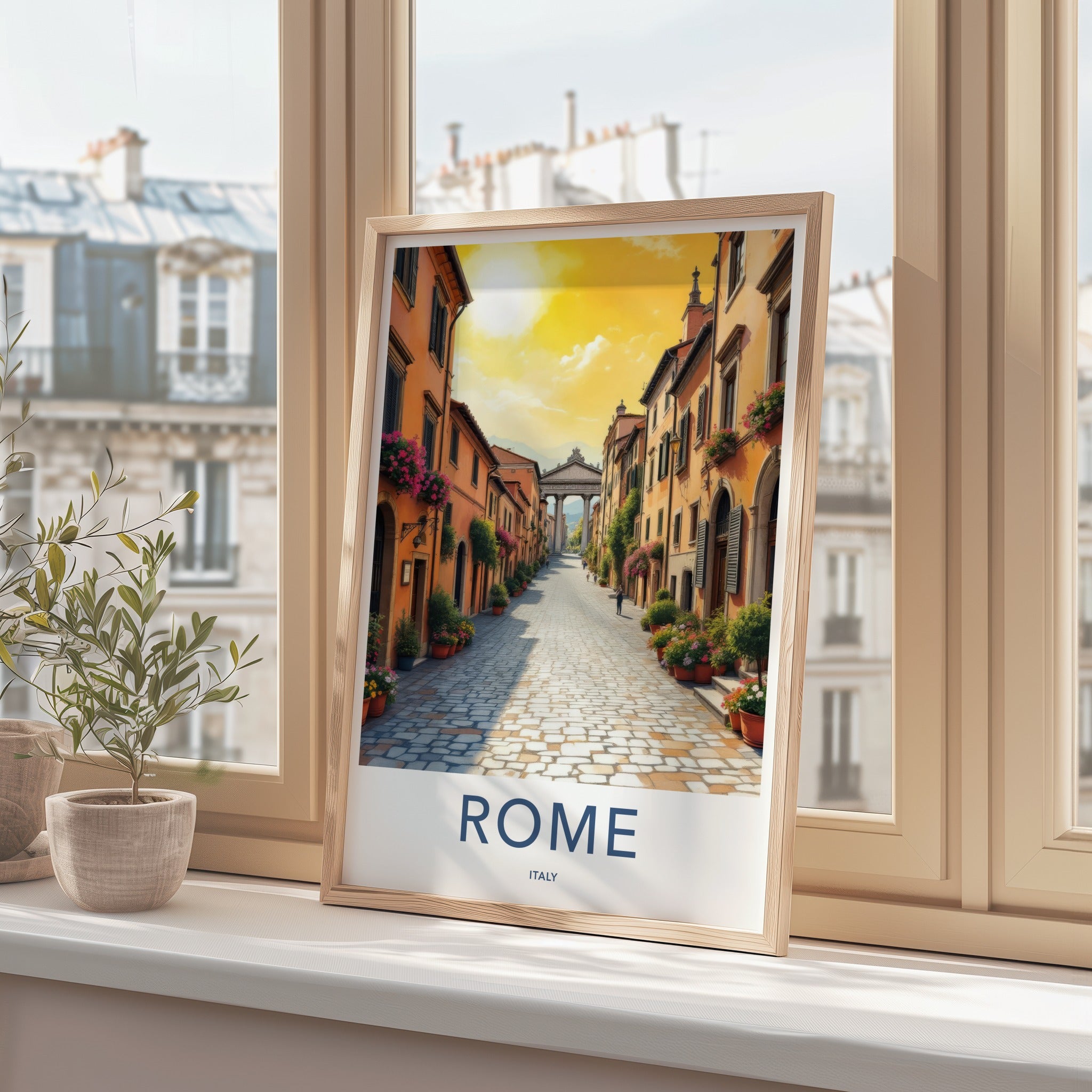 Rome Poster - Italy Travel Art - Historic Archway Passage Home Decor
