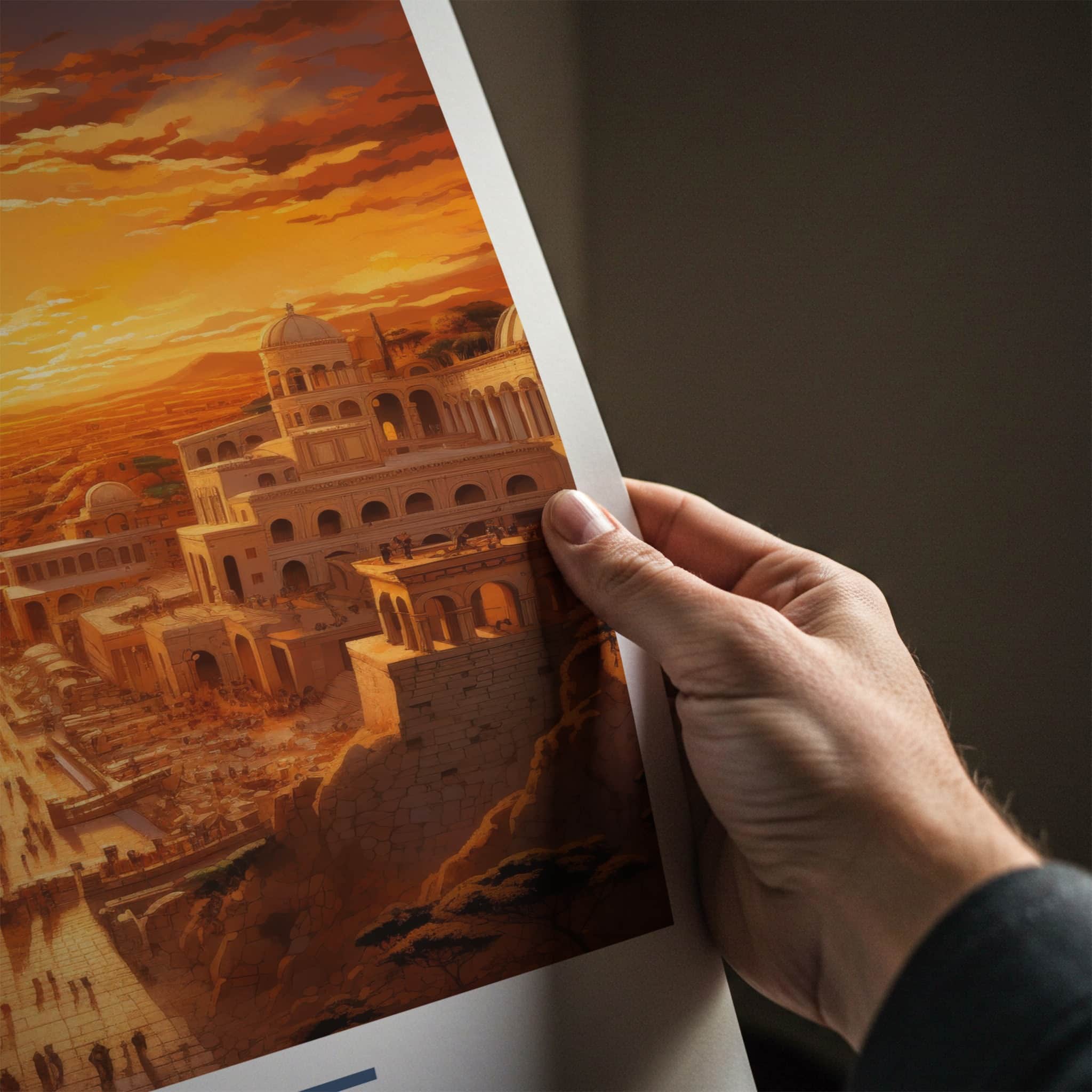 Rome Poster - Italy Travel Art - Majestic Sunset Scene Home Decor