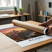 ROME Poster - Italy Travel Print - Cityscape River Sunset Lounge Decor