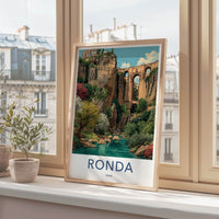 Ronda Poster - Spain Travel Art - Arches Bridge Houses Home Decor