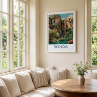 Ronda Poster - Spain Travel Art - Arches Bridge Houses Home Decor