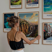 Ronda Poster - Spain Travel Art - Cliffside Bridge Sunset Home Decor