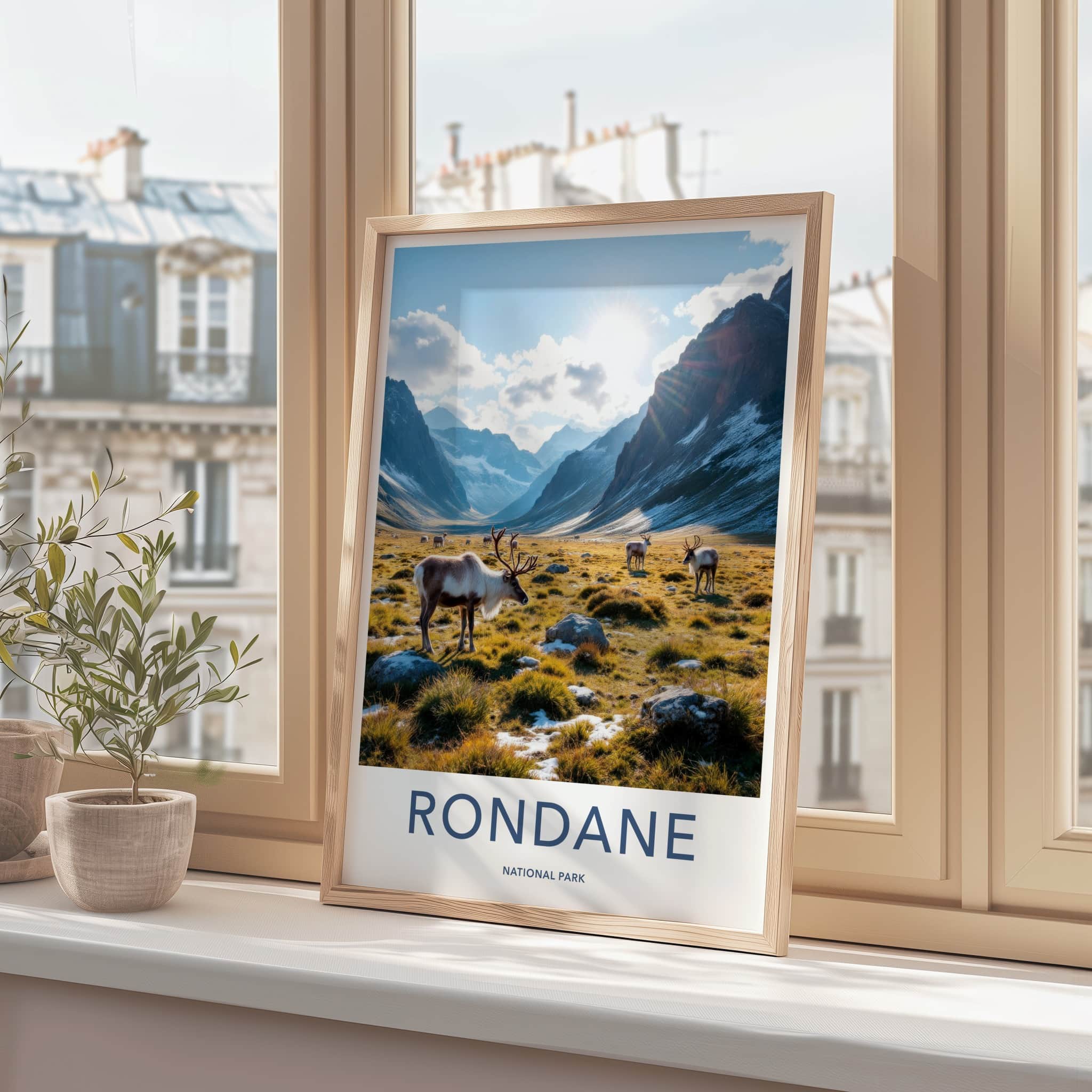 Rondane National Park Poster - Norway Travel Art - Reindeer Mountain Valley Home Decor