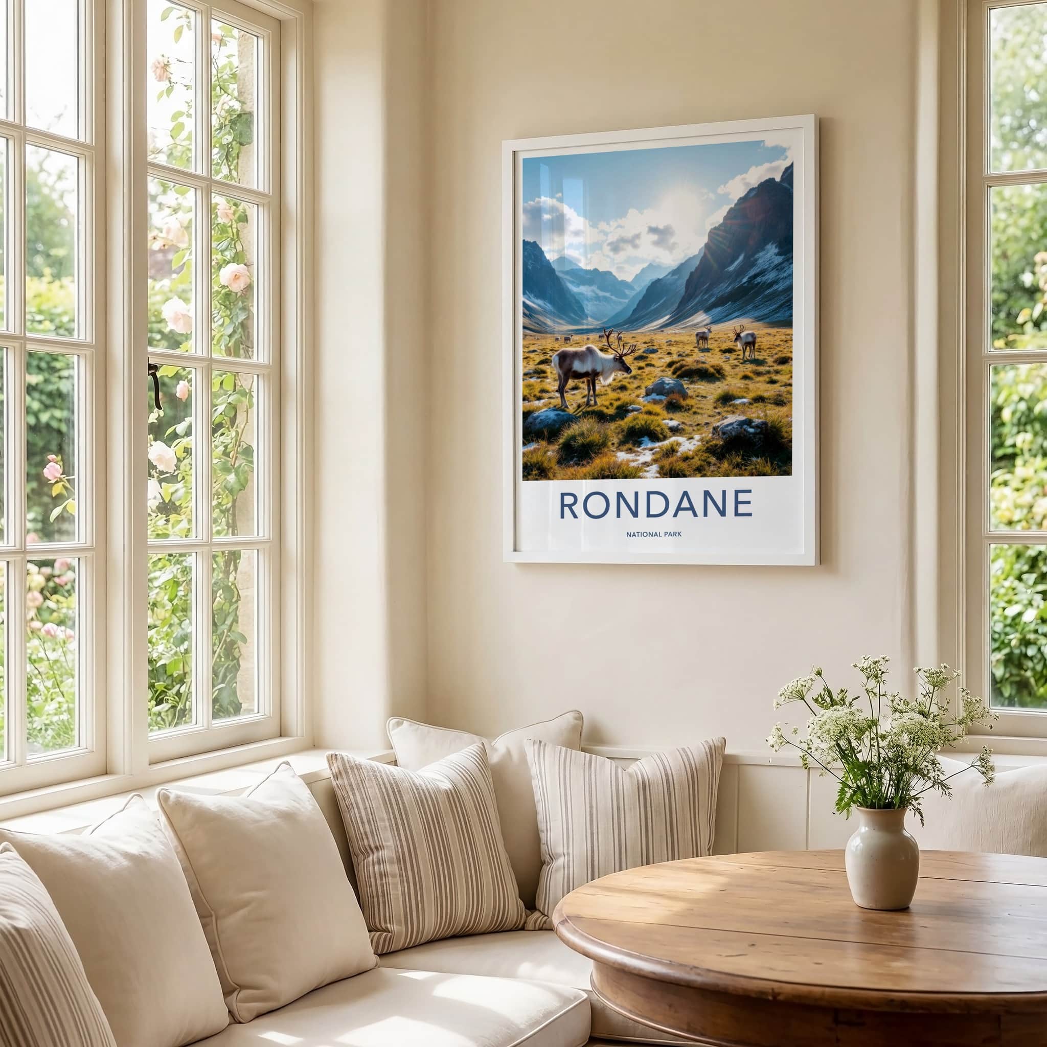 Rondane National Park Poster - Norway Travel Art - Reindeer Mountain Valley Home Decor