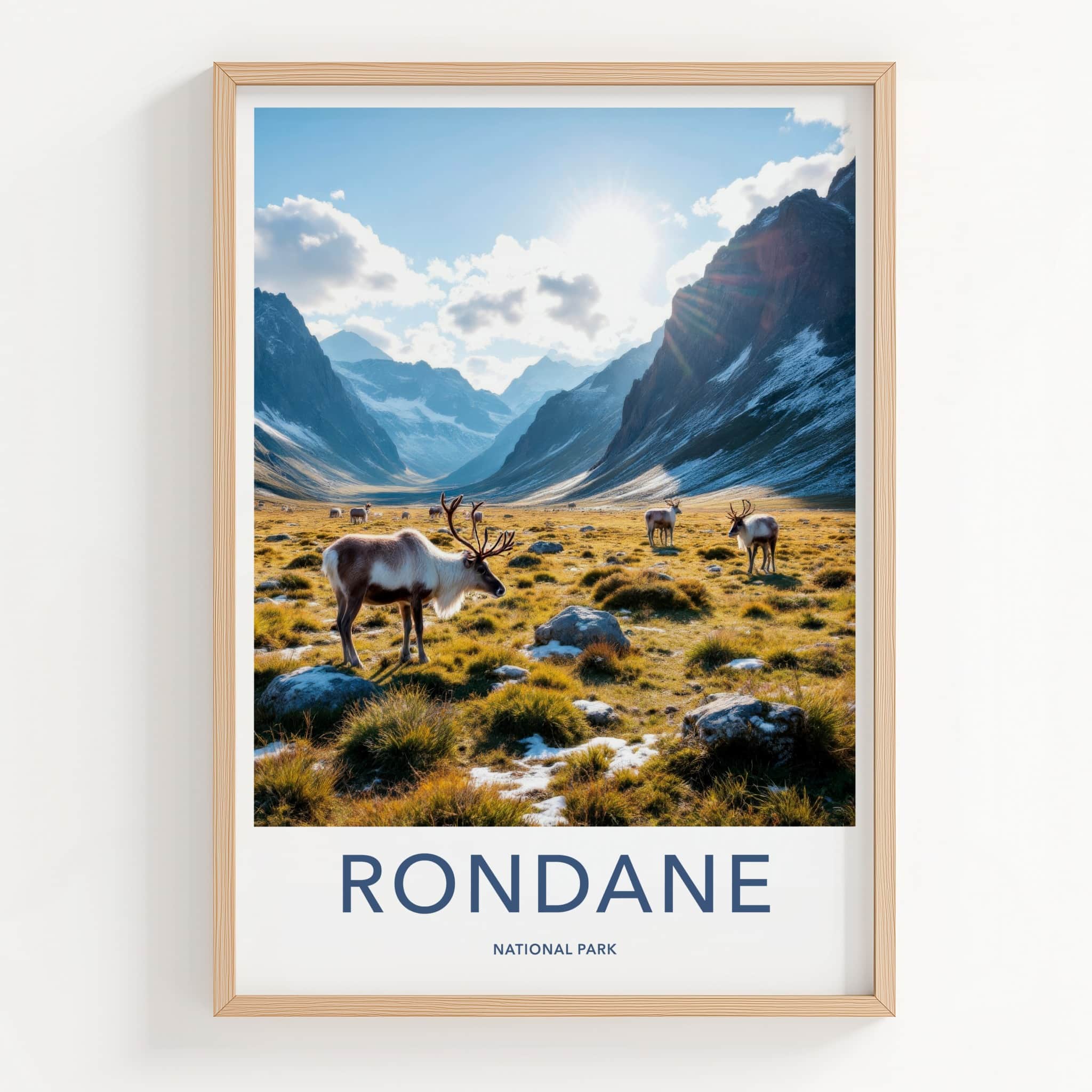Rondane National Park Poster - Norway Travel Art - Reindeer Mountain Valley Home Decor