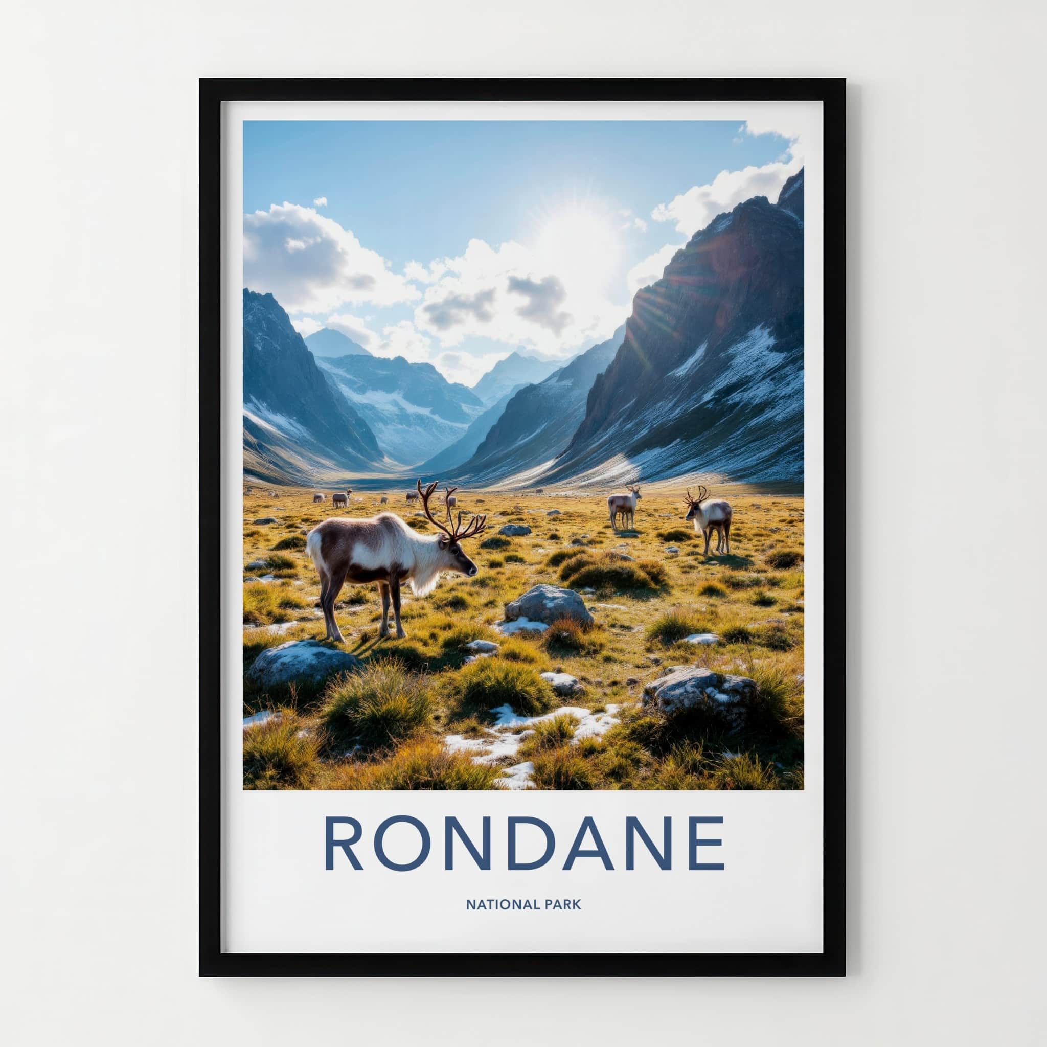 Rondane National Park Poster - Norway Travel Art - Reindeer Mountain Valley Home Decor