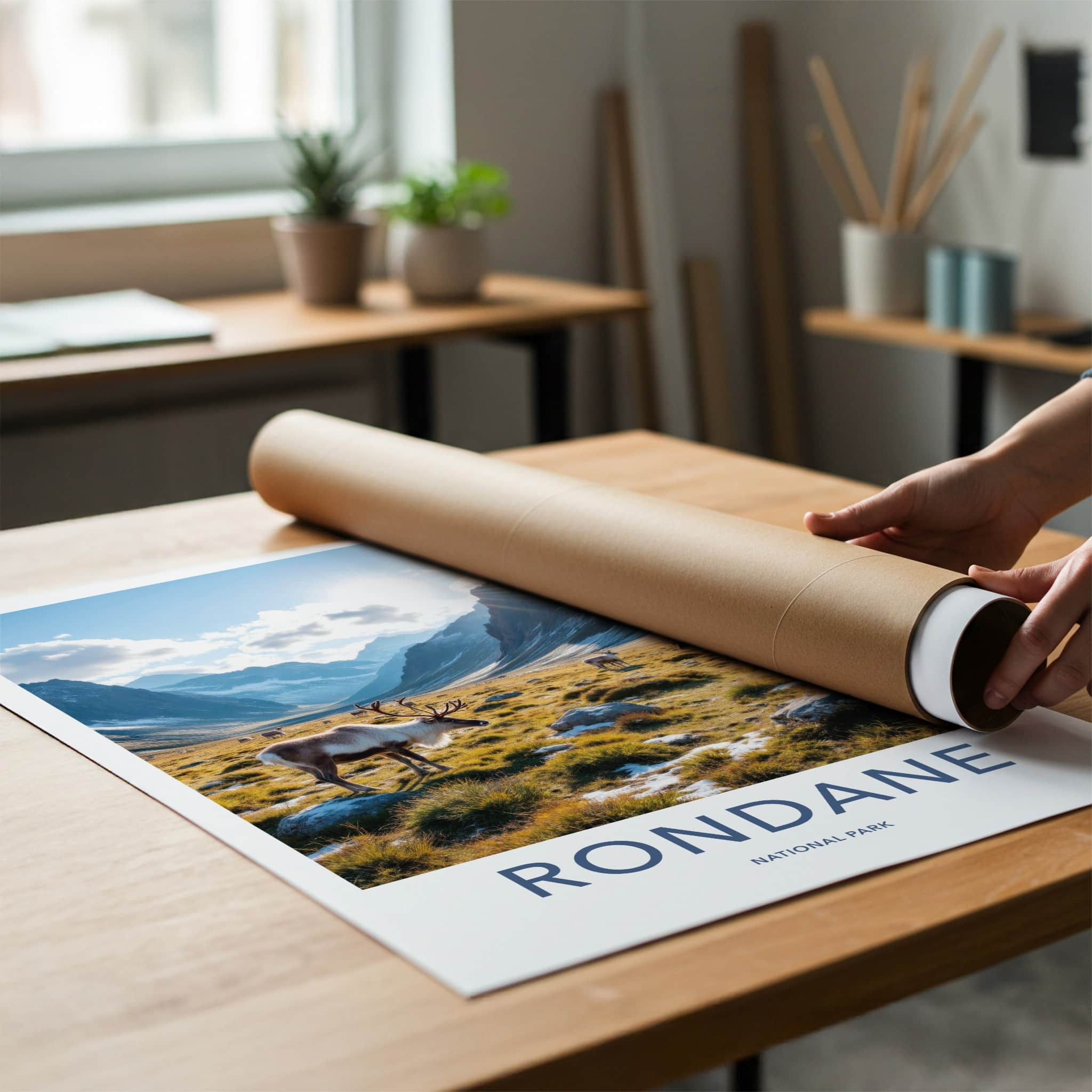 Rondane National Park Poster - Norway Travel Art - Reindeer Mountain Valley Home Decor