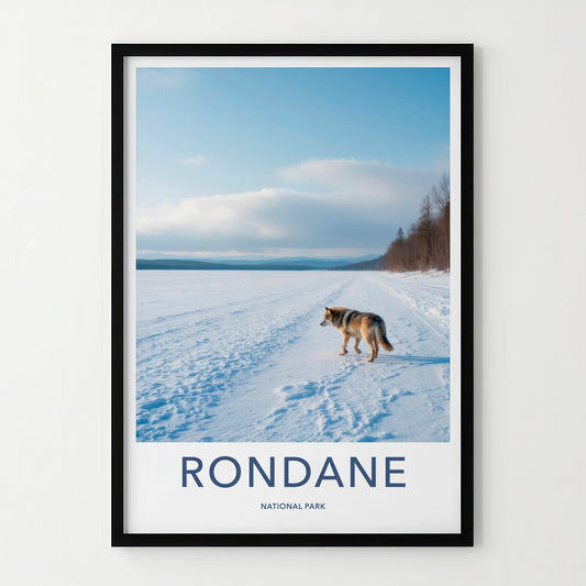 Rondane National Park Poster - Norway Travel Art - Wolf Snowy Landscape Home Decor