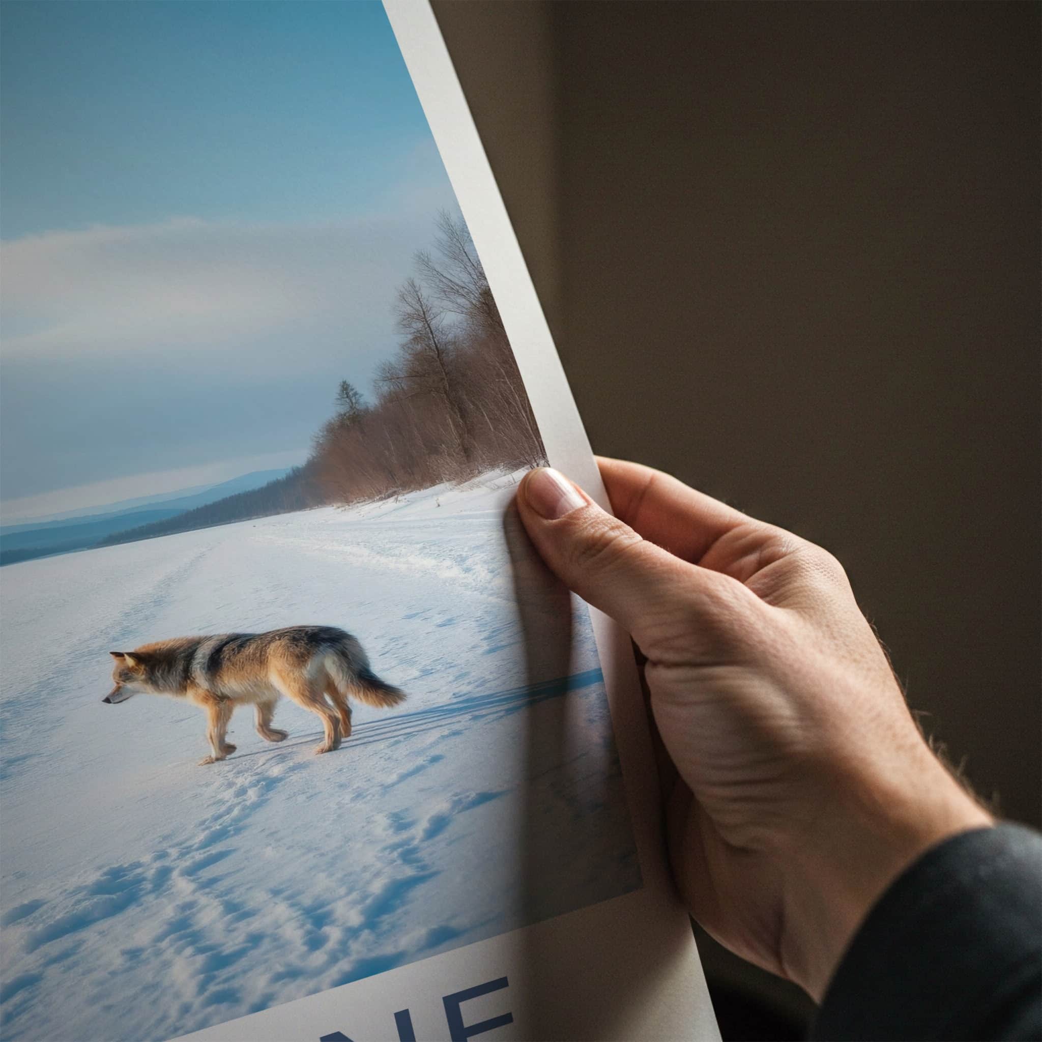 Rondane National Park Poster - Norway Travel Art - Wolf Snowy Landscape Home Decor