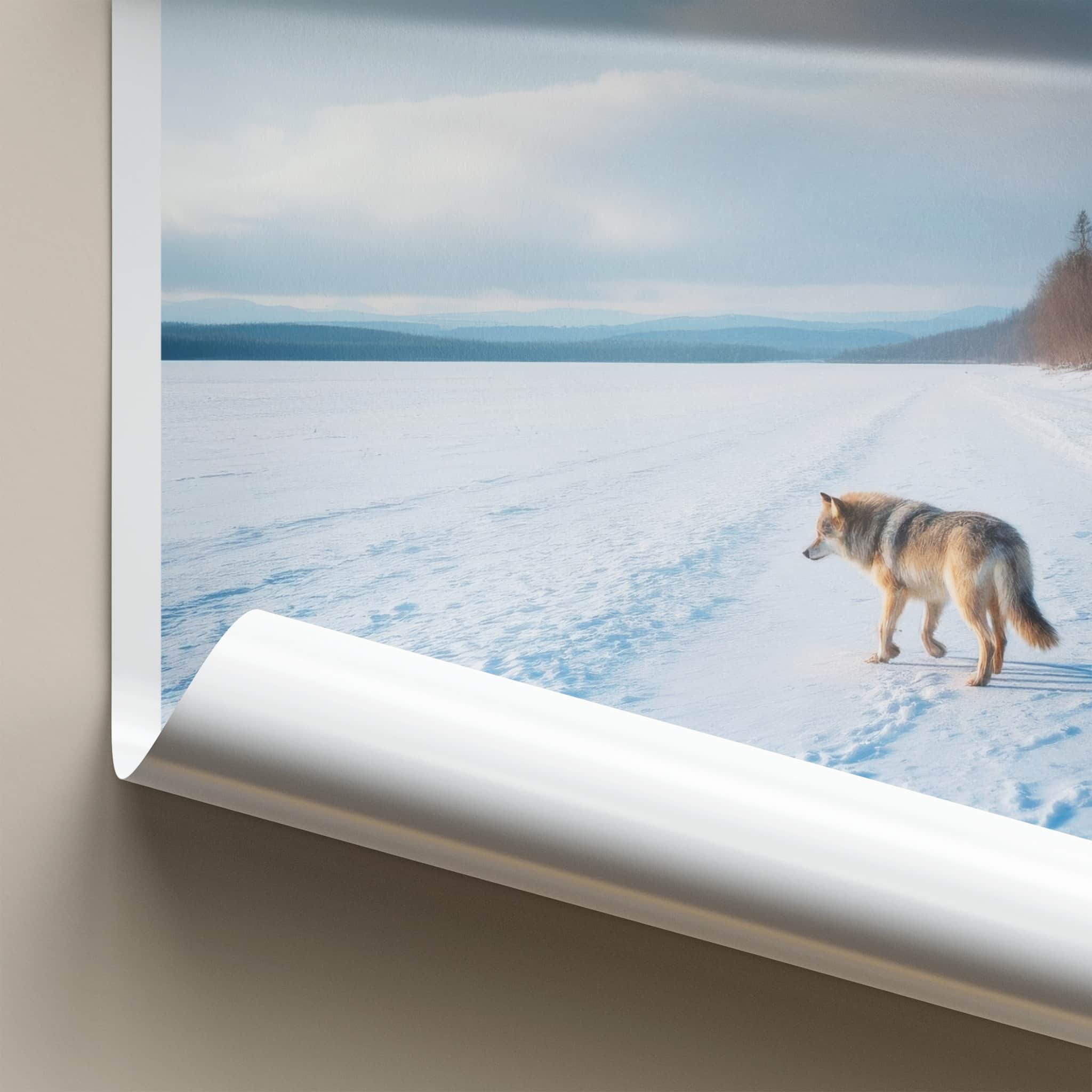 Rondane National Park Poster - Norway Travel Art - Wolf Snowy Landscape Home Decor