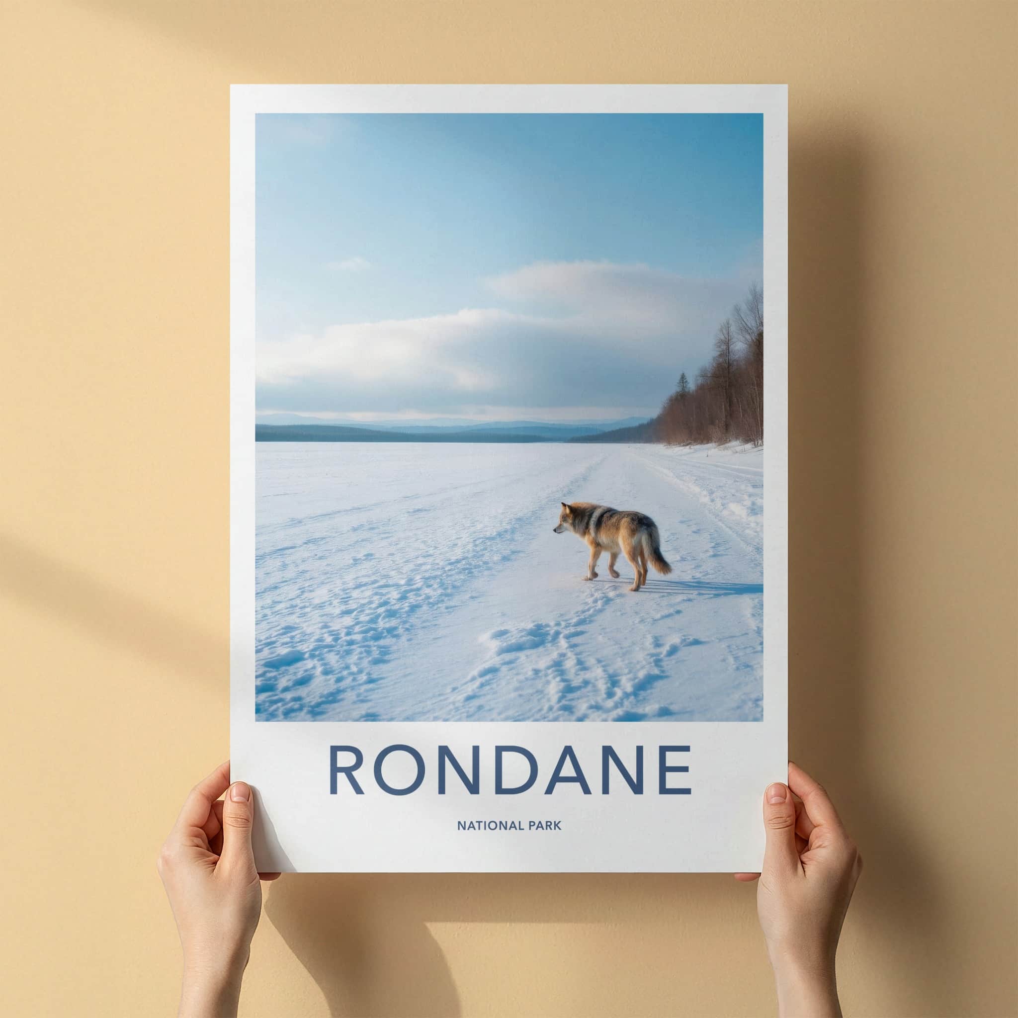 Rondane National Park Poster - Norway Travel Art - Wolf Snowy Landscape Home Decor