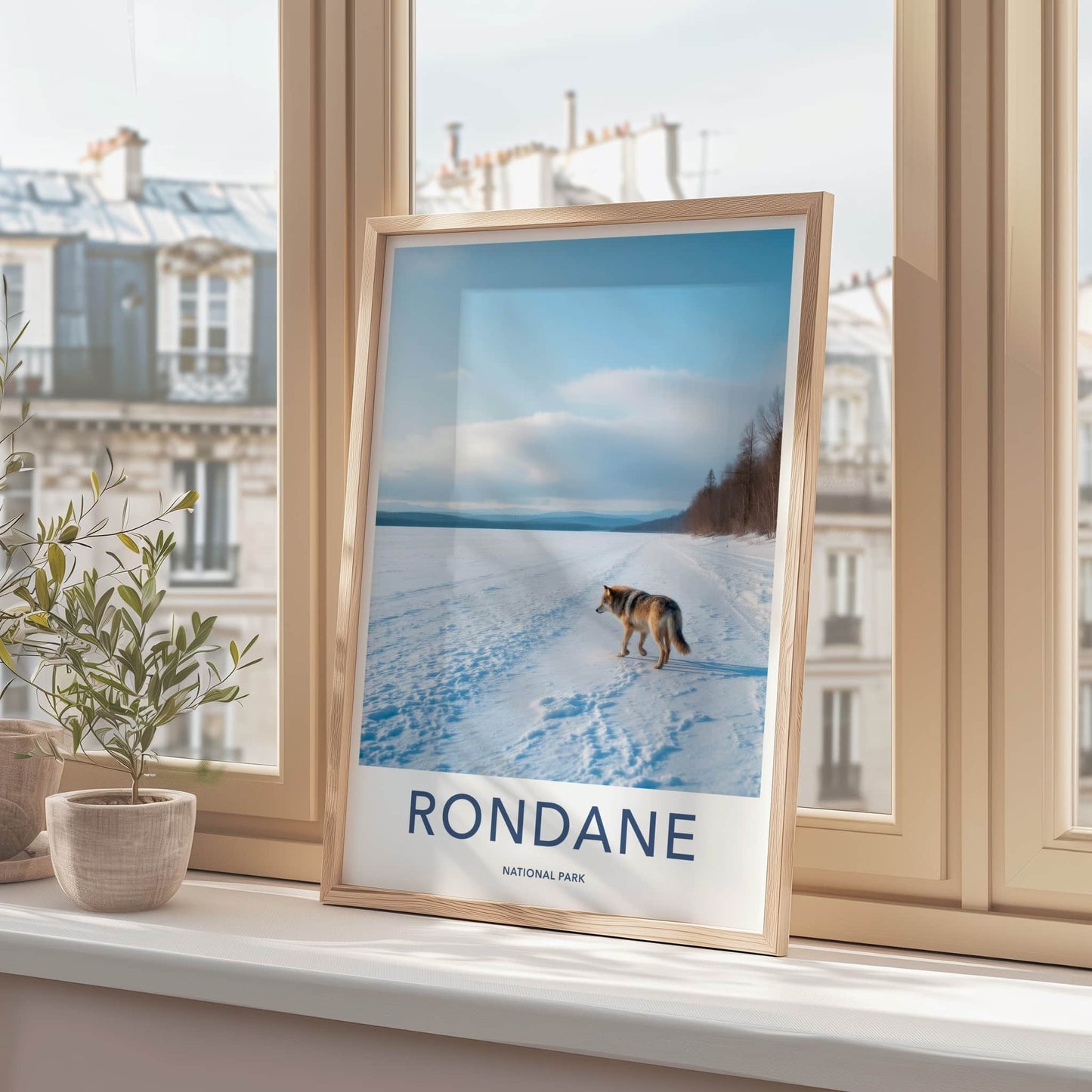 Rondane National Park Poster - Norway Travel Art - Wolf Snowy Landscape Home Decor
