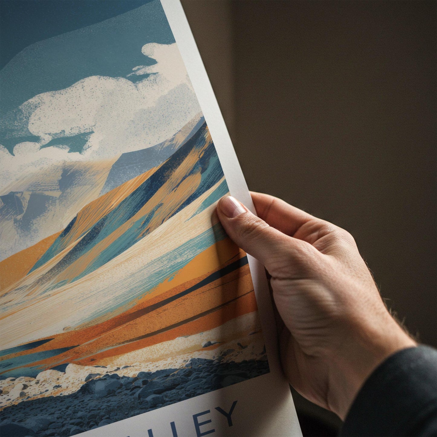 Rongbuk Valley Poster - Tibet Travel Art - Rocky Valley Riverbed Home Decor