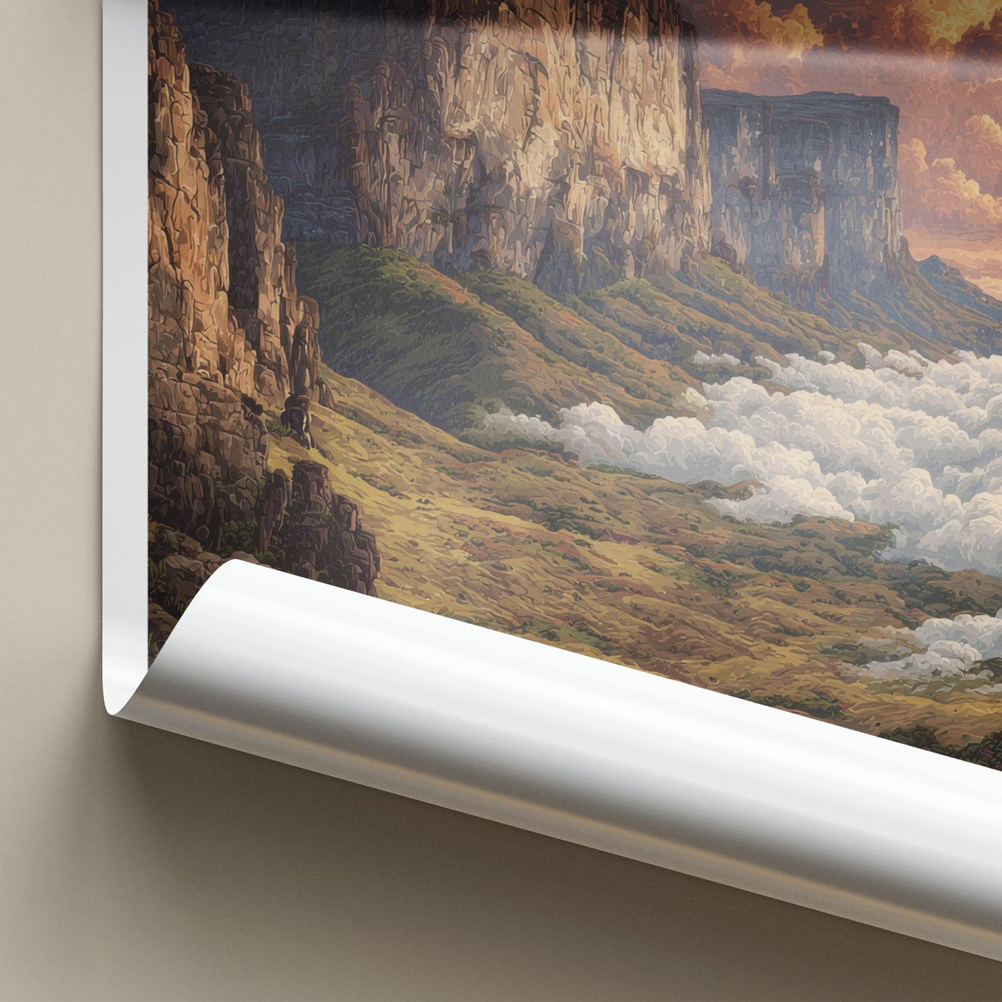 Roraima Poster - Guyana Travel Art - Starry Plateau Clouds Home Decor