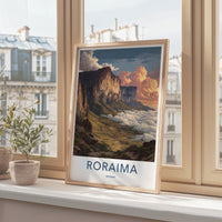 Roraima Poster - Guyana Travel Art - Starry Plateau Clouds Home Decor