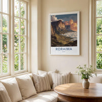 Roraima Poster - Guyana Travel Art - Starry Plateau Clouds Home Decor