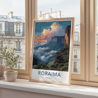 Roraima Poster - Venezuela Travel Art - Sunset Clouds Tepuis Home Decor