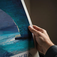 Rosh Hanikra Poster - Israel Travel Art - Azure Grotto Water Home Decor