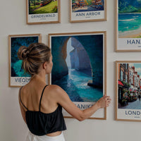 Rosh Hanikra Poster - Israel Travel Art - Azure Grotto Water Home Decor