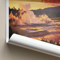 Rotorua Poster - New Zealand Wall Art - Steaming Geothermal Landscape Gift