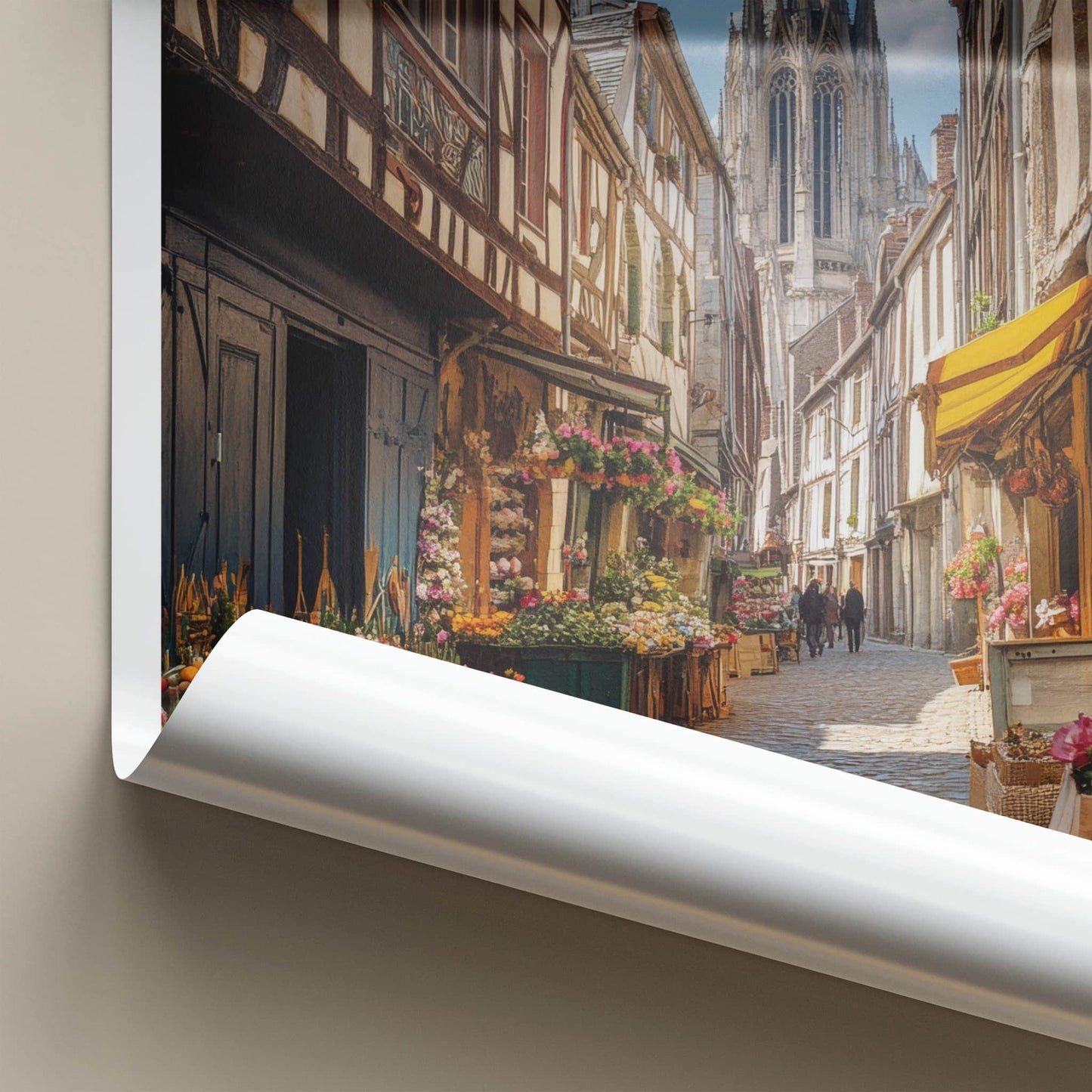 Rouen Poster - France Framed Print - Timber Frame Buildings Framed Decor