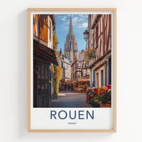 ROUEN Poster - France Travel Art - Historic Street Scene Home Decor