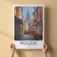 ROUEN Poster - France Travel Art - Historic Street Scene Home Decor
