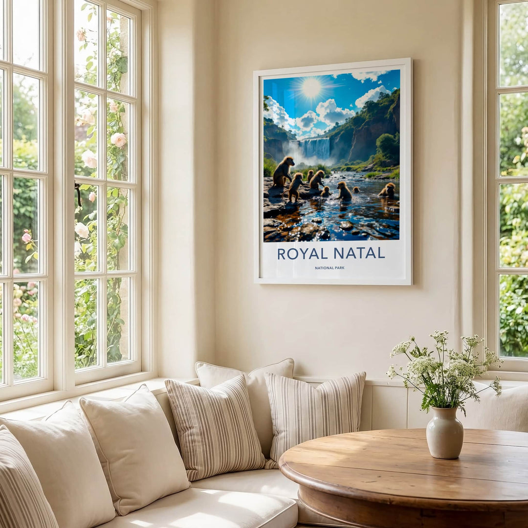 Royal Natal National Park Poster - South Africa Fine Art - River Baboons Falls Gift
