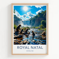 Royal Natal National Park Poster - South Africa Fine Art - River Baboons Falls Gift