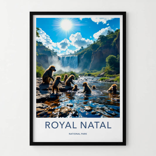 Royal Natal National Park Poster - South Africa Fine Art - River Baboons Falls Gift