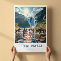 Royal Natal National Park Poster - South Africa Wall Art - Baboons River Scene Gift