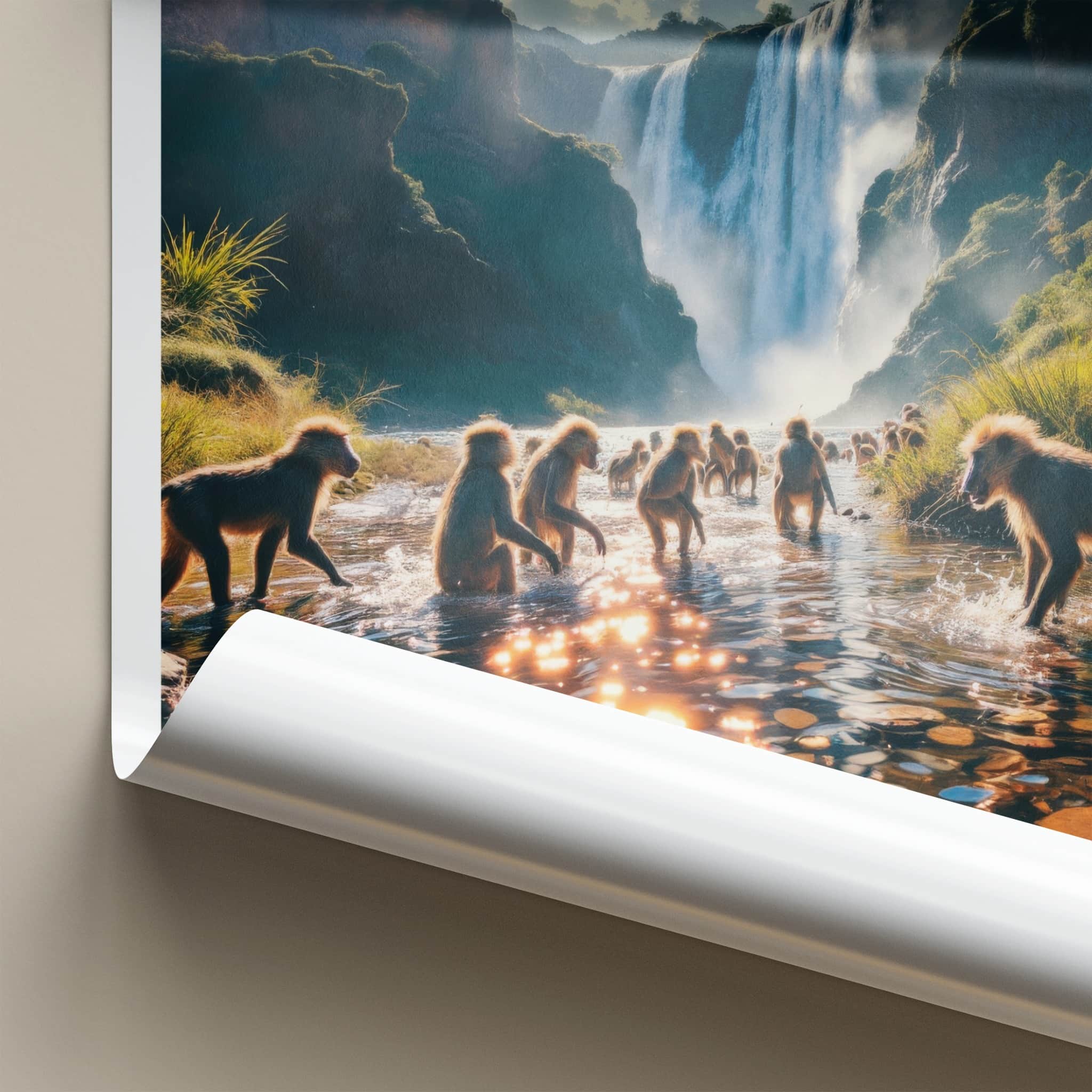 Royal Natal National Park Poster - South Africa Wall Art - Baboons River Scene Gift