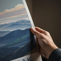 Roys Peak Poster - New Zealand Travel Art - Layered Mountain Valley Home Decor