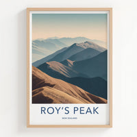 Roys Peak Poster - New Zealand Travel Art - Receding Mountain Landscape Home Decor