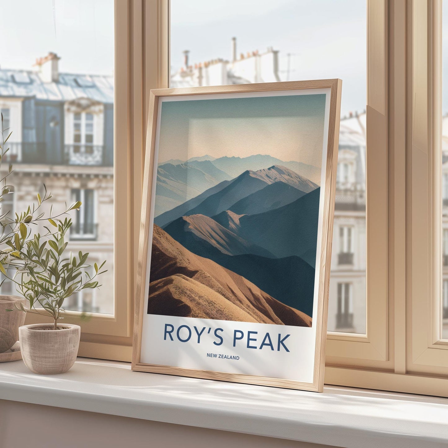 Roys Peak Poster - New Zealand Travel Art - Receding Mountain Landscape Home Decor