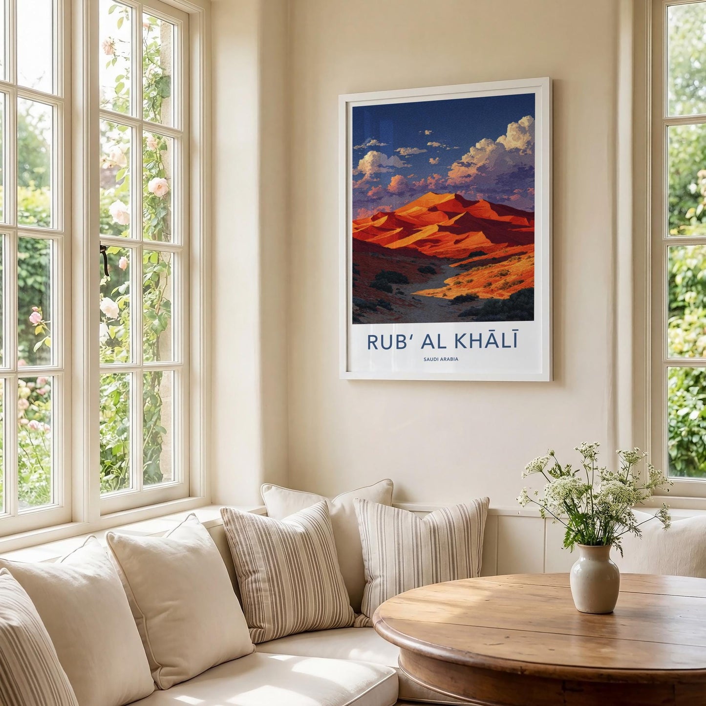 Rub Al Khali Poster - Saudi Arabia Travel Art - Orange Desert Sunset Home Decor