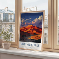 Rub Al Khali Poster - Saudi Arabia Travel Art - Orange Desert Sunset Home Decor
