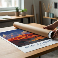 Rub Al Khali Poster - Saudi Arabia Travel Art - Orange Desert Sunset Home Decor