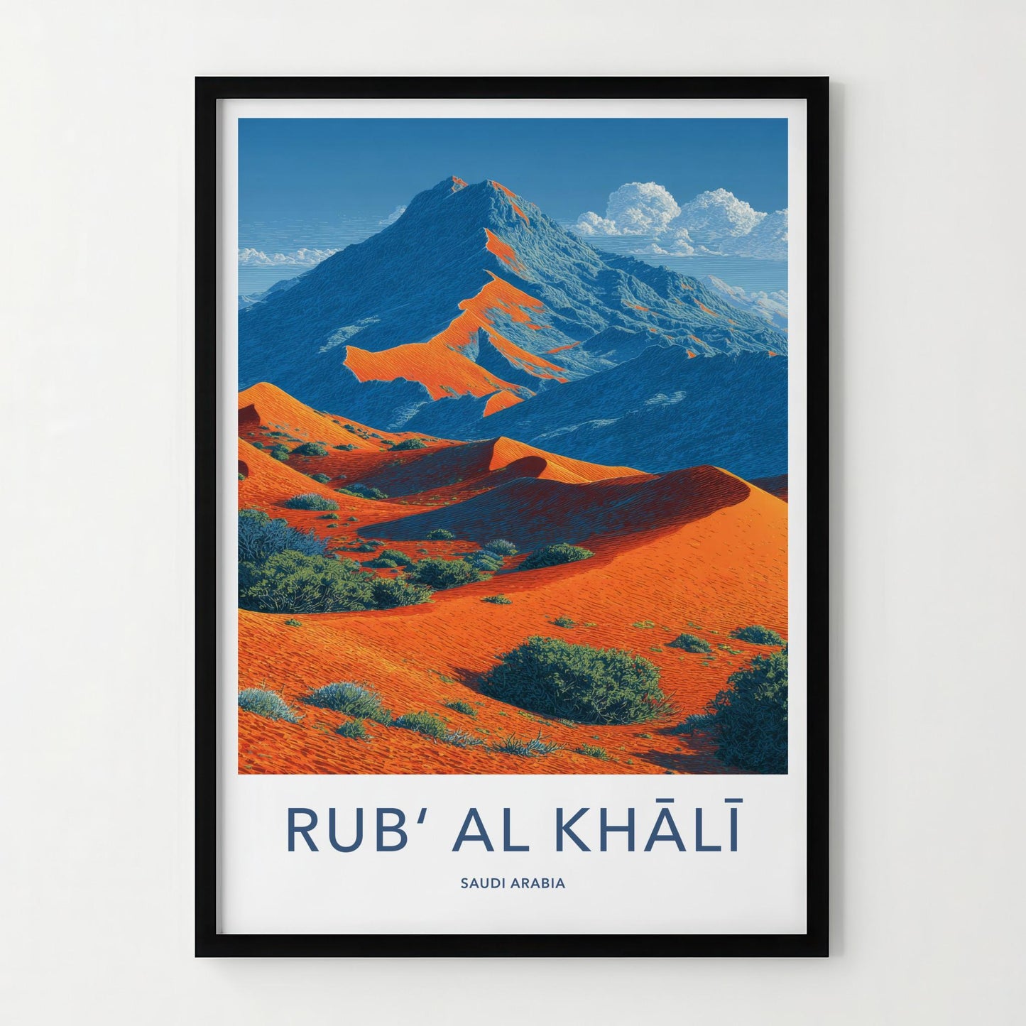 Rub Al Khali Poster - Saudi Arabia Travel Art - Vibrant Desert Scene Home Decor