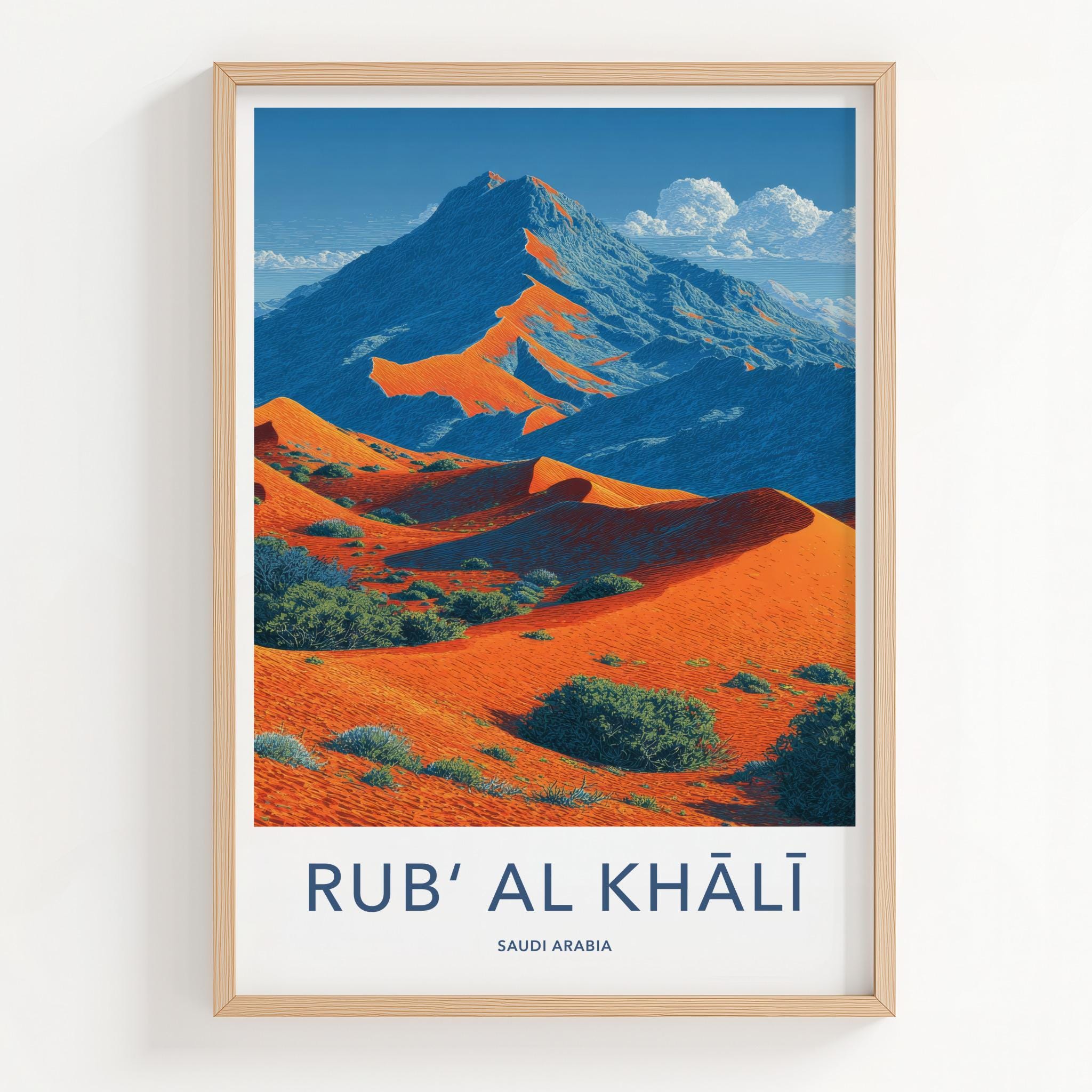 Rub Al Khali Poster - Saudi Arabia Travel Art - Vibrant Desert Scene Home Decor