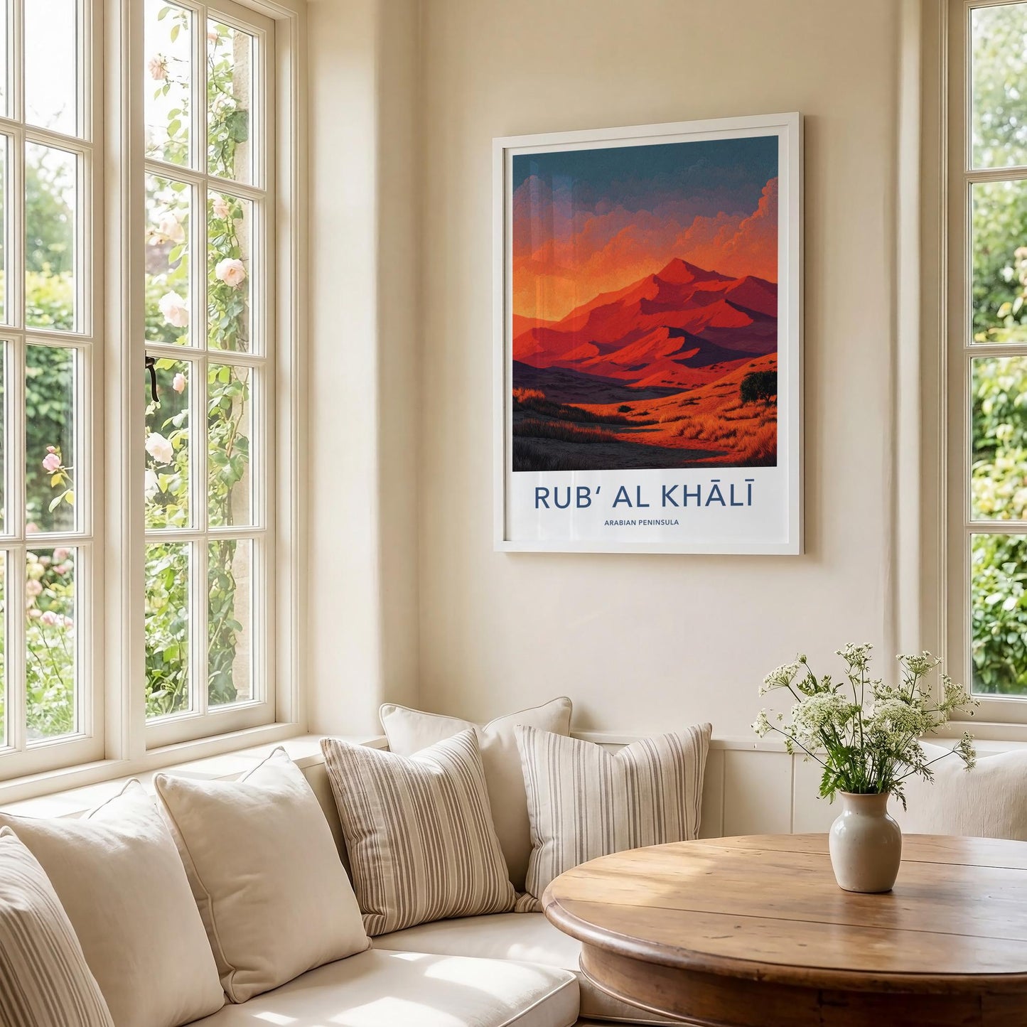 Rub Al Khali Poster - Saudi Arabia Travel Art - Vibrant Desert Sunset Home Decor