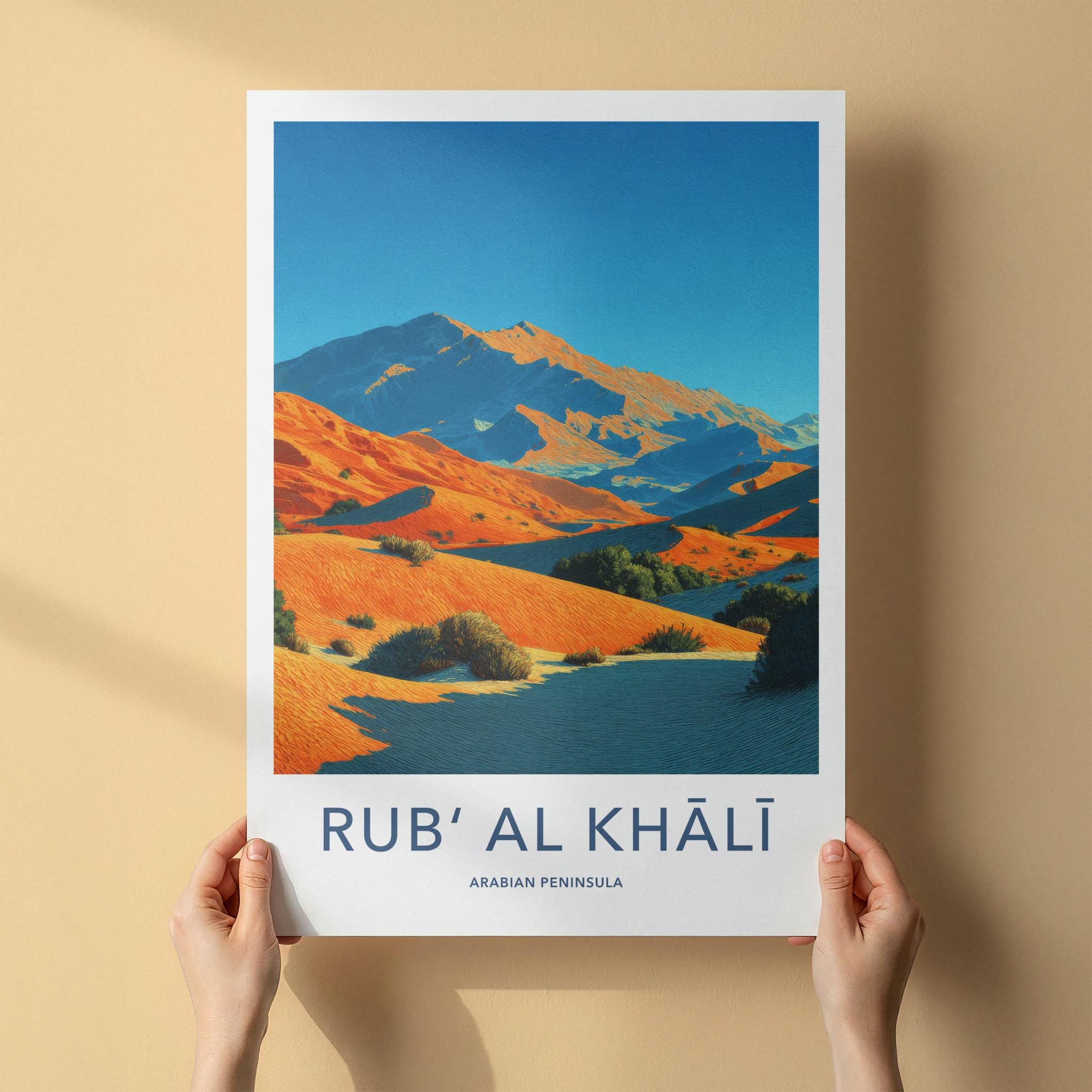 Rub Al Khali Poster - Saudi Arabia Wall Art - Vibrant Desert Landscape Gift