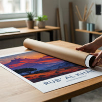 Rub Al Khali Poster - United Arab Emirates Travel Art - Orange Dune Castle Home Decor