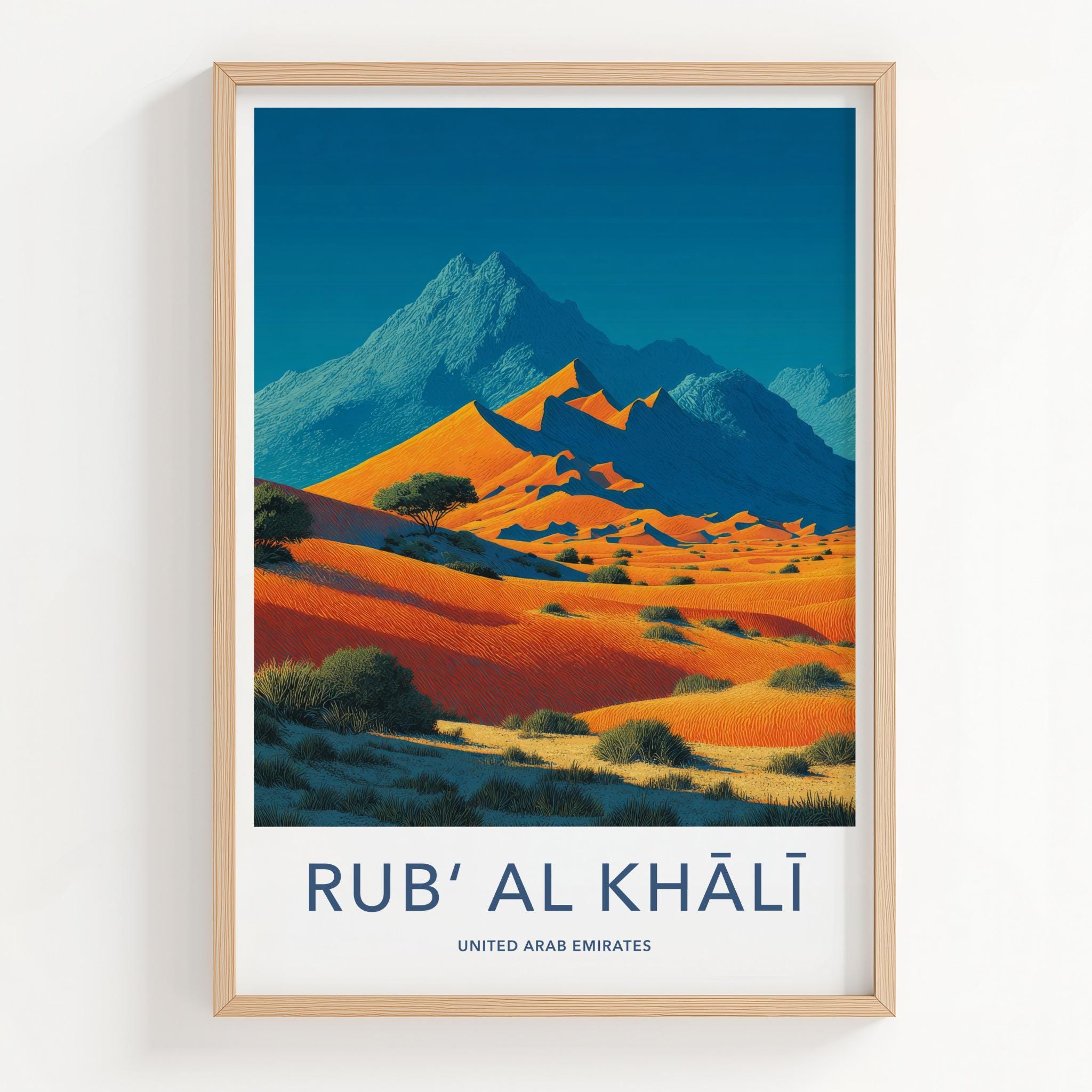 Rub Al Khali Poster - United Arab Emirates Travel Art - Vibrant Desert Landscape Home Decor