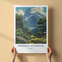 Rwenzoi Mountains Poster - Uganda Travel Art - Lush Green Valley Home Decor