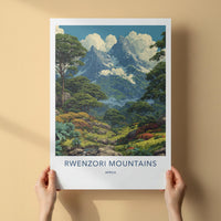 Rwenzori Mountains Poster - Africa Travel Art - Lush Valley Stream Home Decor
