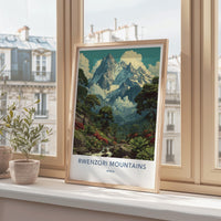 Rwenzori Mountains Poster - Uganda Travel Art - Lush Mountain Landscape Home Decor