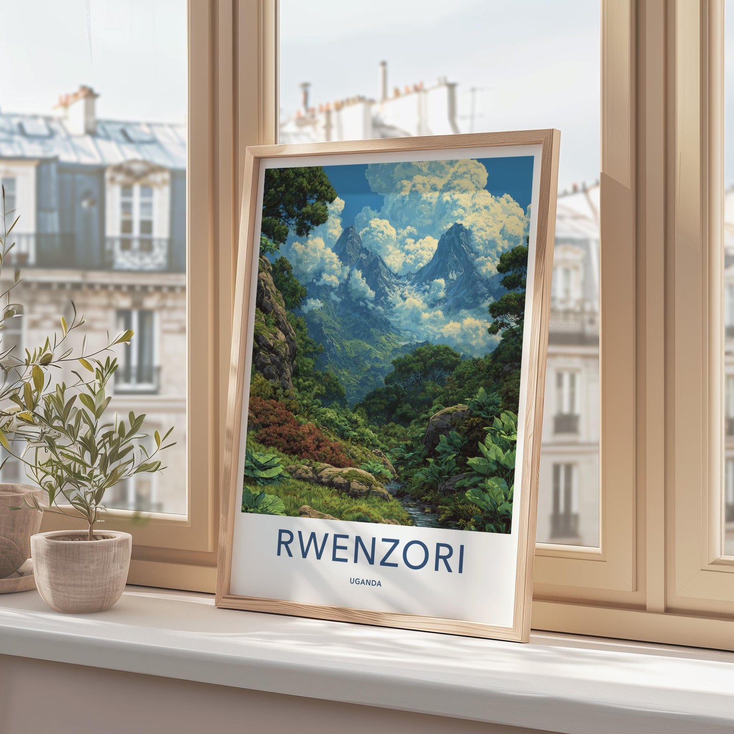 Rwenzori Poster - Uganda Wall Art - Lush Green Mountains Home Decor